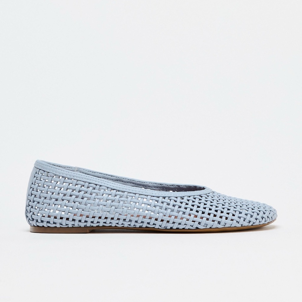Zara Woven Light Blue Flats